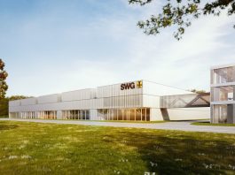 Rendering der Produktionshalle von SWG in Waldenburg. Bild: HK Architekten