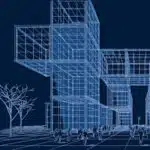 abstract modern architecture modular facade 3d illustration