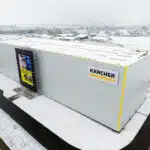 Luftbildaufnahme Hochregallager Werk Bühlertal, Obersontheim, 14.02.2025.